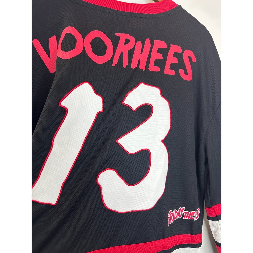 Friday the 13th Jason Voorhees Hockey Jersey Black Red Large 13 Horror Movie - Picture 9 of 10